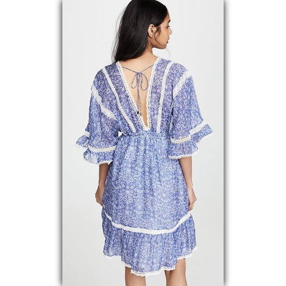 💙🌻🦋 NWT Love Sam Silk "Dream Floral" Dress XS 💙🌻🦋 - Picture 5 of 10